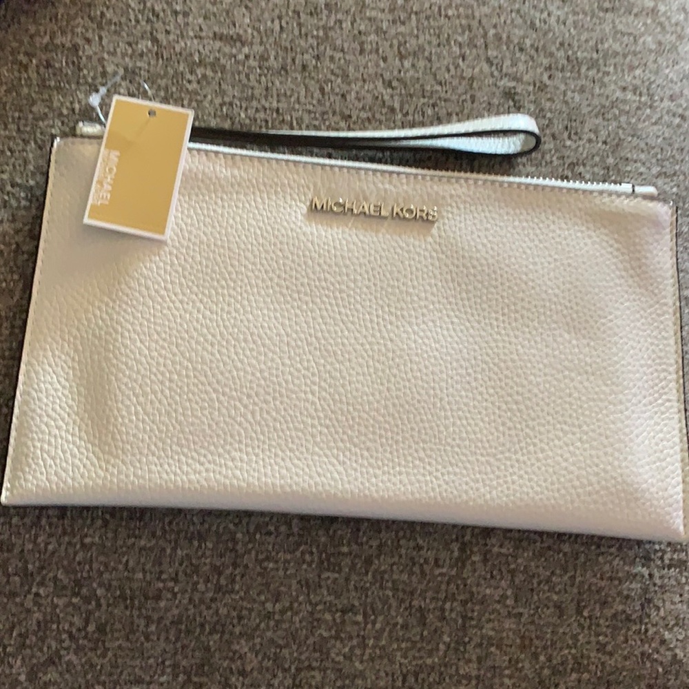 MK large zip clutch wristlet